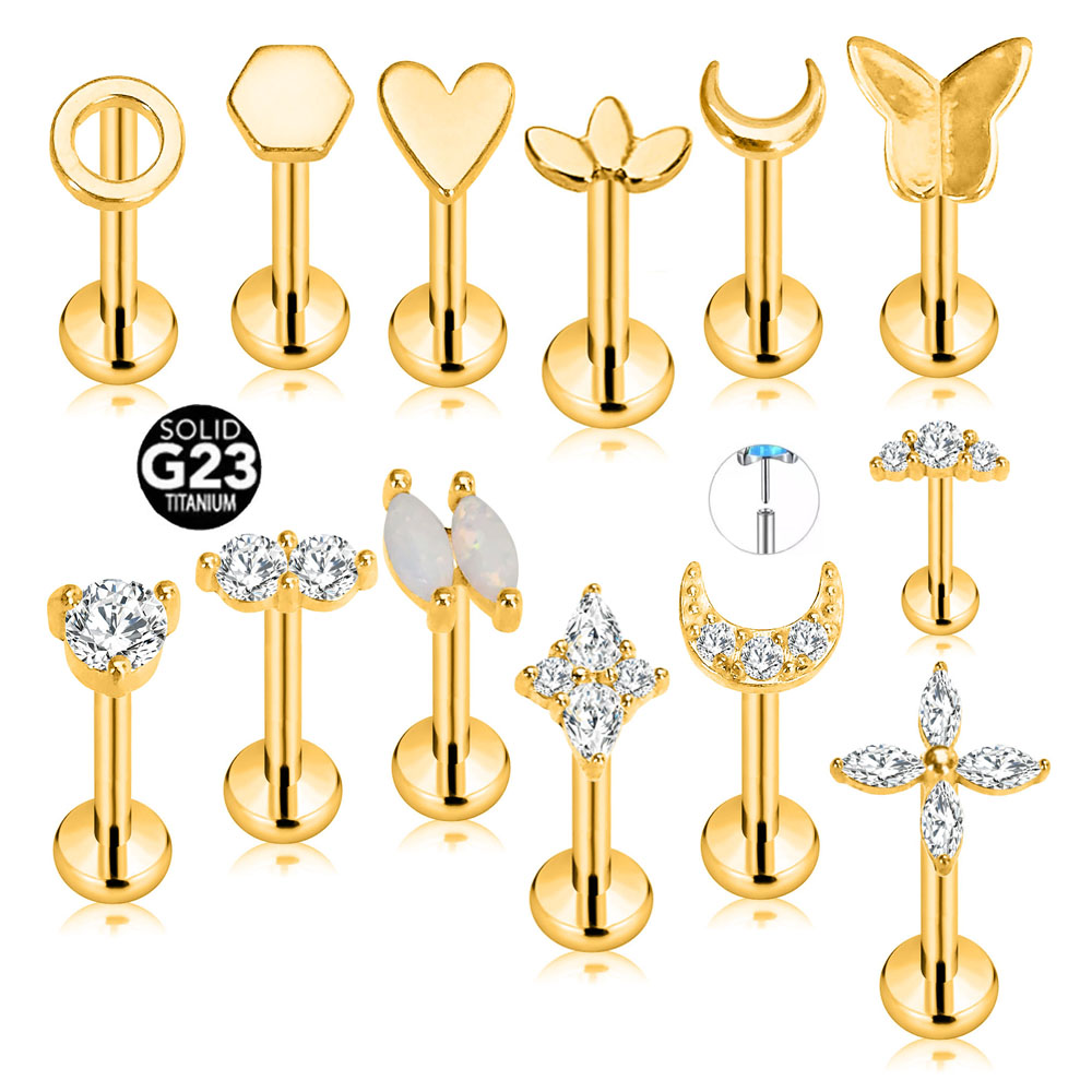 Body Jewelry Threadless - ASTM F136 G23 티타늄 플라워 스타