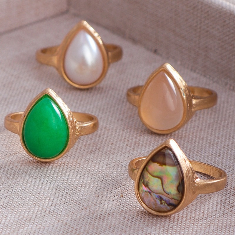 Body Jewelry Brands - 트렌디한 디자인의 독특한 빈티지 눈물방울 반지,