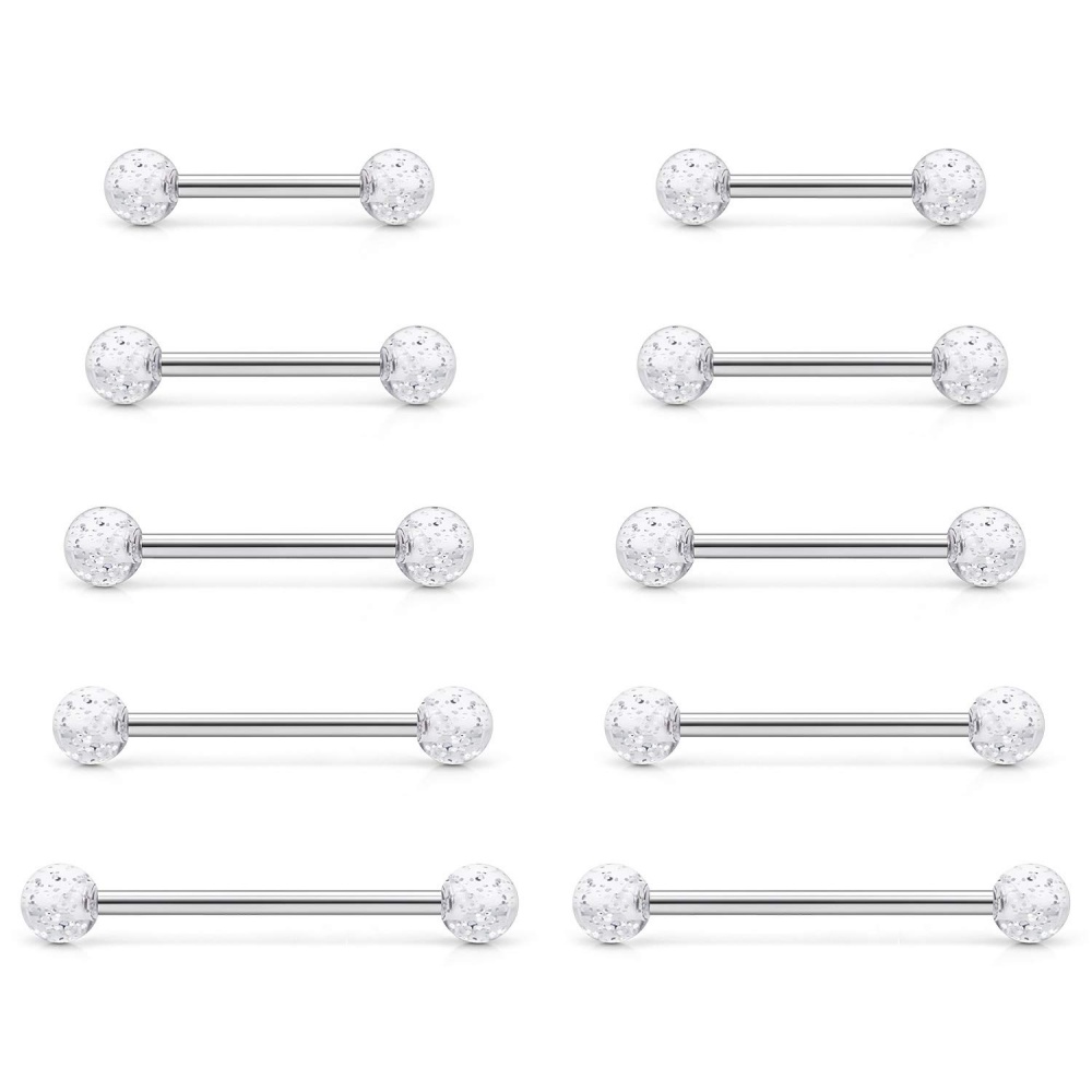 Tongue Barbell Straight - 14G 수술 강철 직선 바벨 -