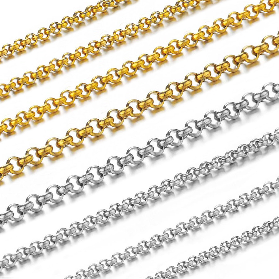 Body Jewelry Chains - 1미터 2-4mm 스테인리스 스틸 O형 소형