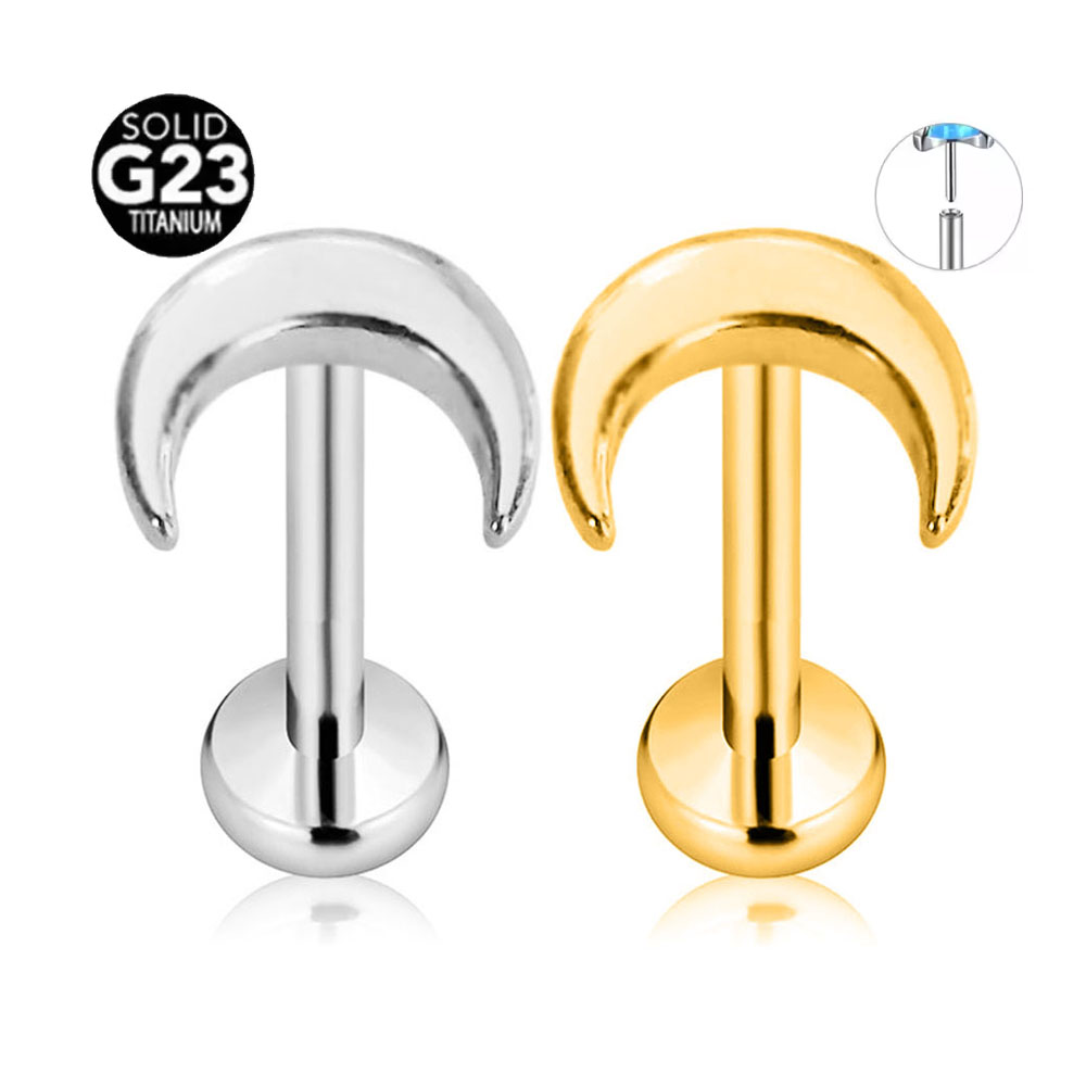 Body Jewelry Threadless - ASTM F136 G23 티타늄 샤이니 초승달