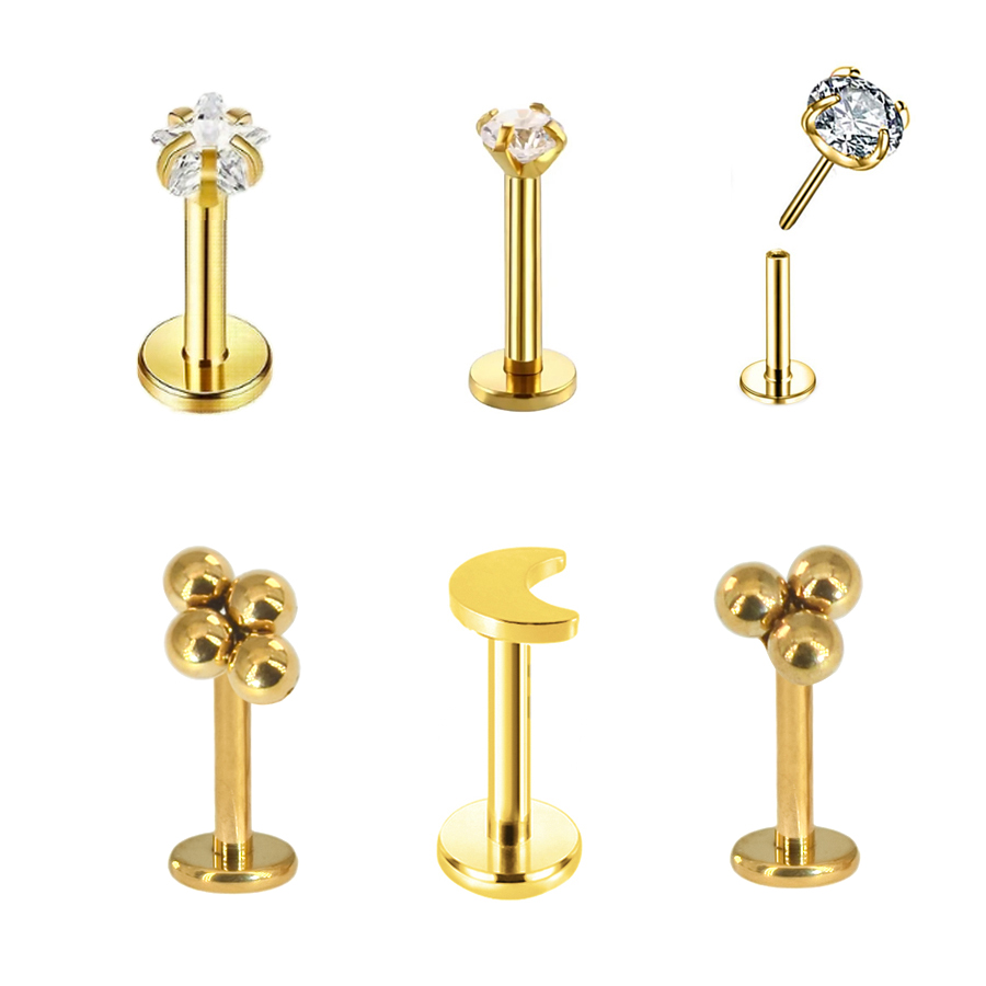 Body Jewelry Threadless - 수술용 스틸 클러스터 볼 CZ 푸시인