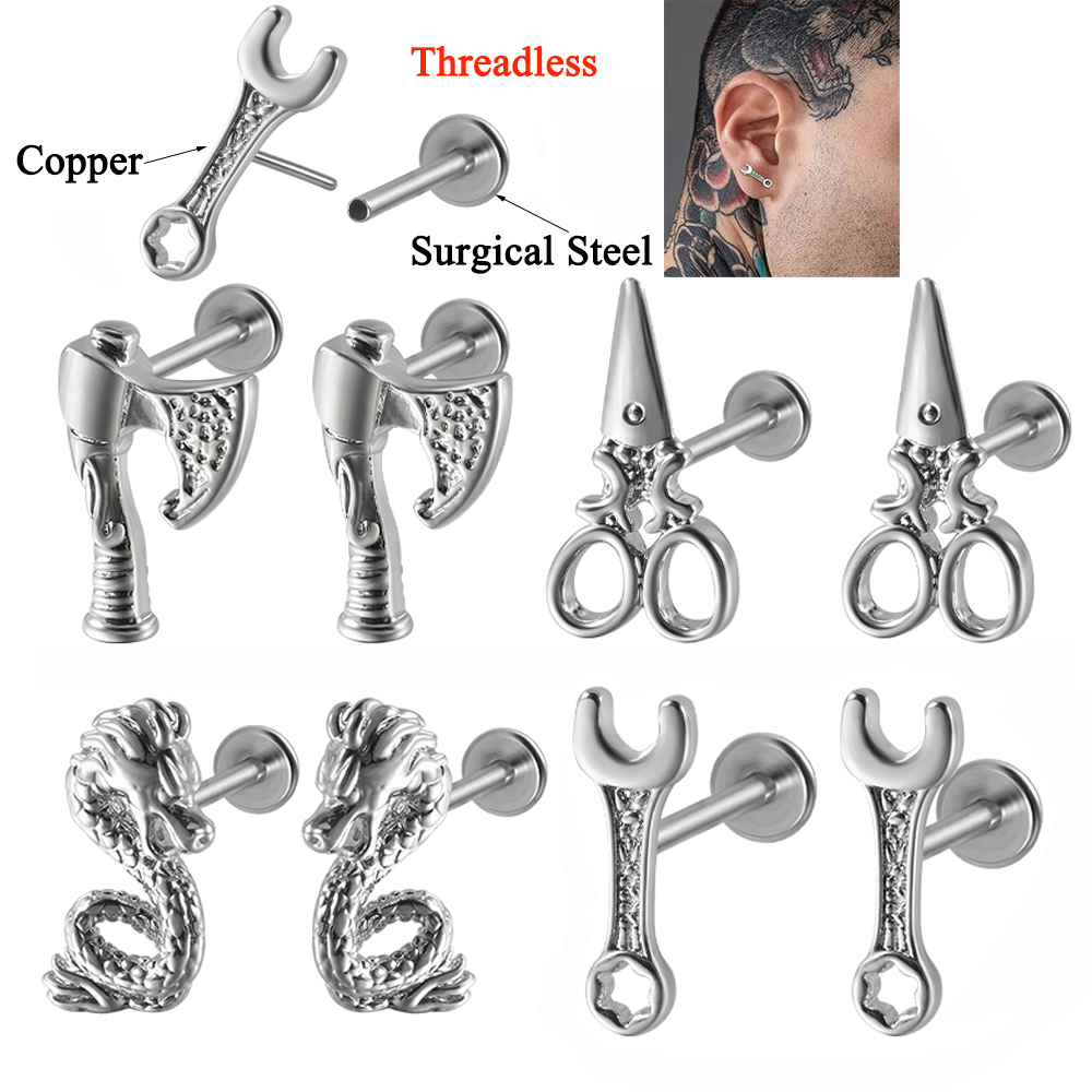 Body Jewelry Threadless - 1 쌍 푸시 인 스레드리스 헬릭스
