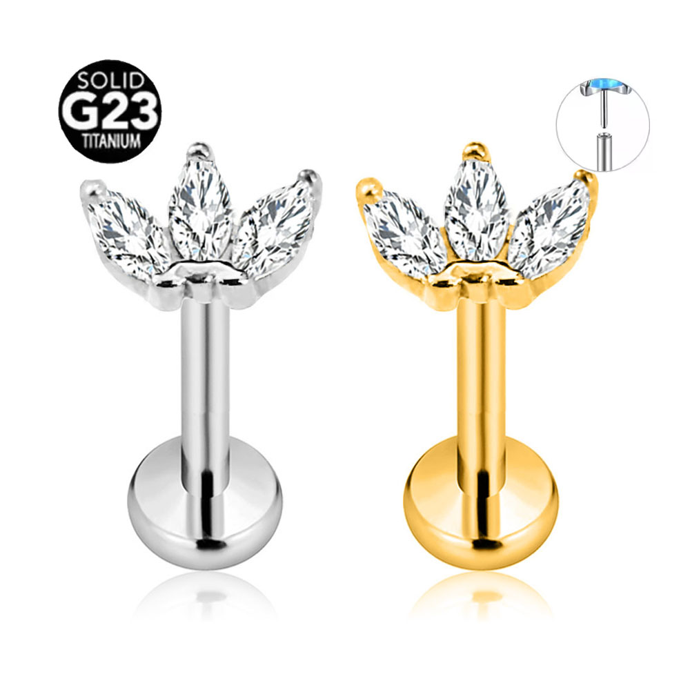 Body Jewelry Threadless - ASTM F136 G23 티타늄 꽃 꽃잎