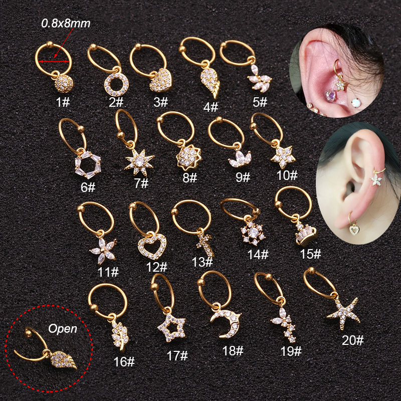 Body Jewelry Universe - 범용 링 후프 귀걸이, 트라거스 피어싱,