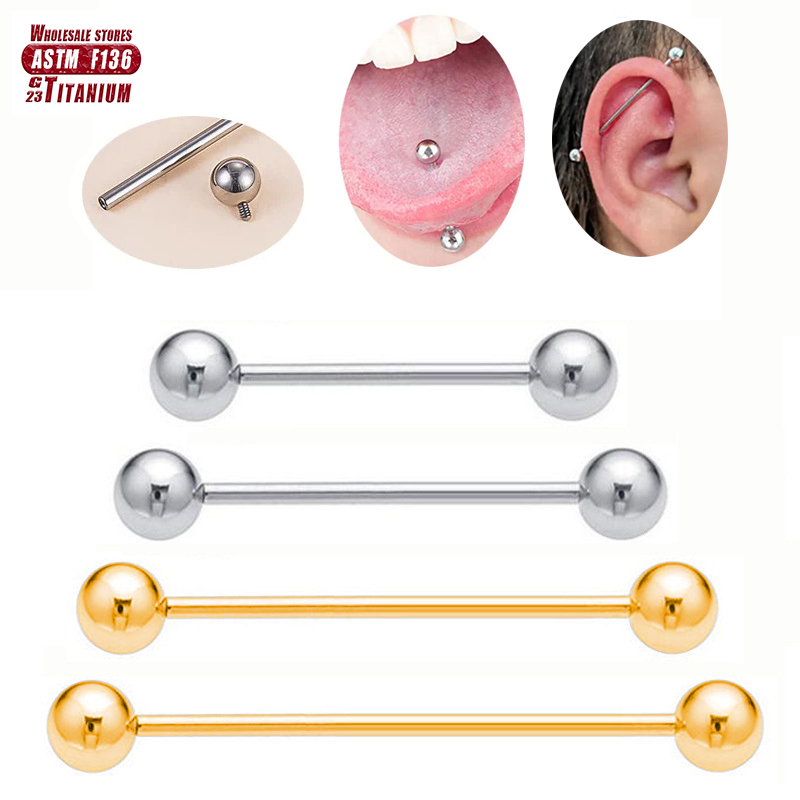 F136 티타늄 피어싱 14G 바벨 볼스 혀 피어싱 유 - Tongue Barbell Straight 리뷰 및 가격