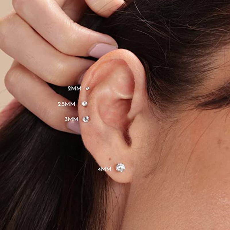20G 플랫 백 스레드리스 귀걸이 저자 극성 스테인레스 - Body Jewelry Threadless 리뷰 및 가격