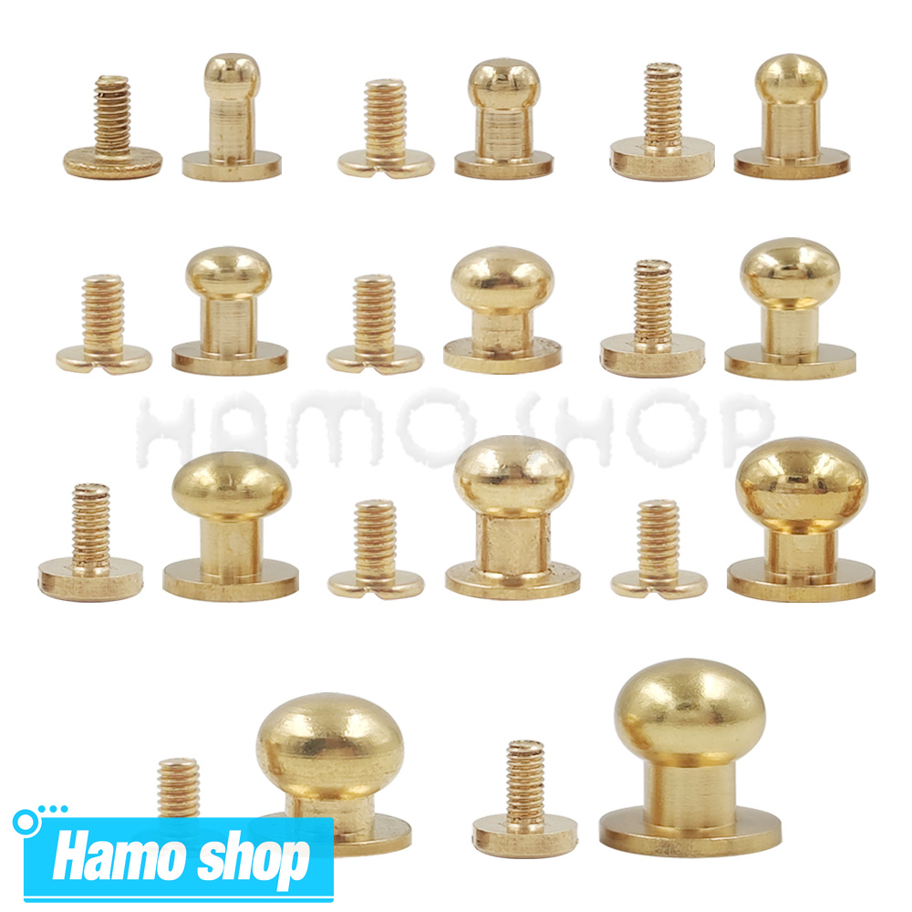 10pcs 솔리드 브래스 버튼 벨트 가방 시카고 스크류 - Body Jewelry Chicago 리뷰 및 가격