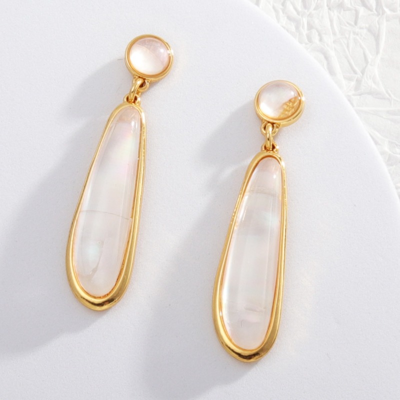 전복 껍질 모양 물방울 곡선 기하학 펜던트 귀걸이 골드 - Body Jewelry Brands 리뷰 및 가격