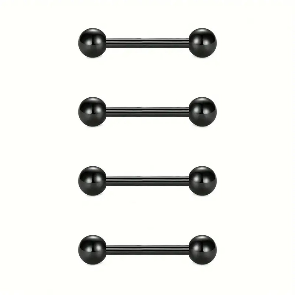 스테인레스 스틸 젖꼭지와 혀 링 4개 세트 14G 스트 - Tongue Barbell Straight 리뷰 및 가격