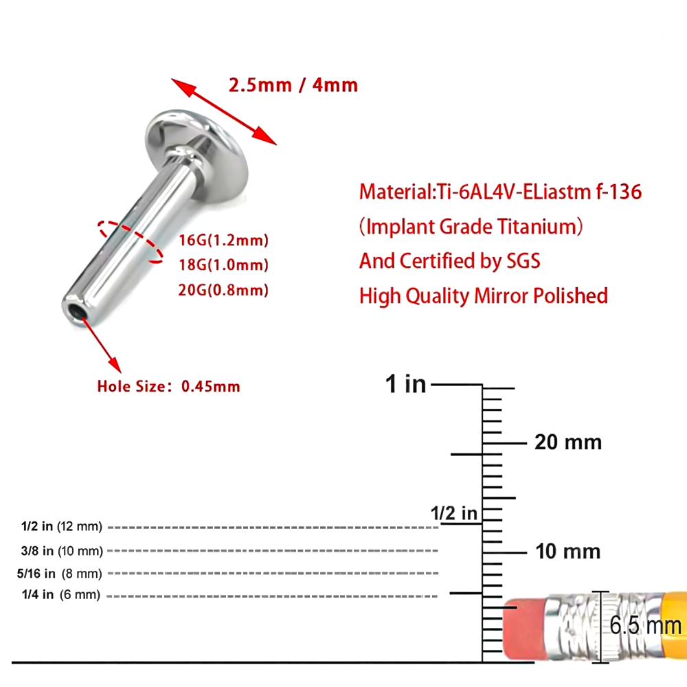 새로운 10개 세트 F136 티타늄 합금 16G/18G - Body Jewelry Brands 리뷰 및 가격