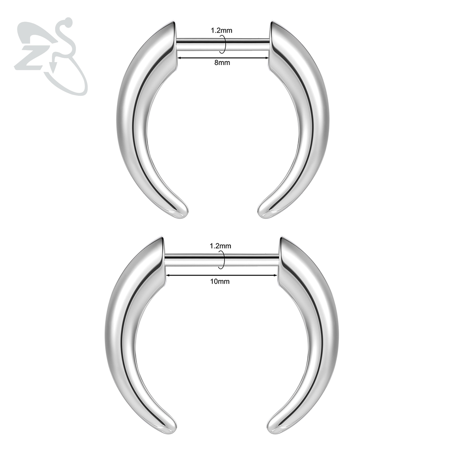 ZS 1개 16G 무나사 스테인리스 스틸 코 링 유니섹 - Body Jewelry Threadless 리뷰 및 가격