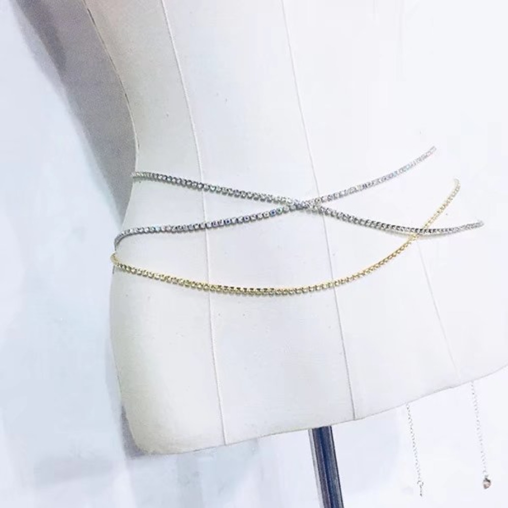 섹시 패션 샤이니 워터 드릴 클로 체인 허리 체인 여성 - Body Jewelry Chains 리뷰 및 가격