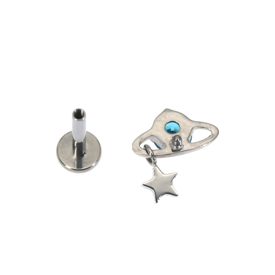 영원한 금속 우주 내부 나사산 CZ 별 모양, 라브렛  - Body Jewelry Universe 리뷰 및 가격