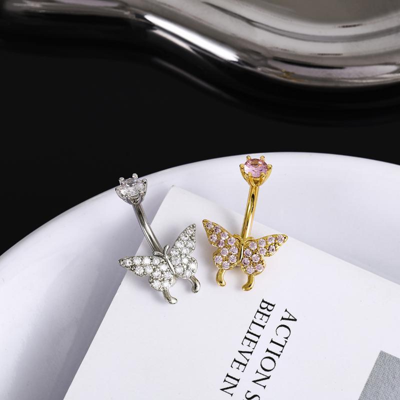 나비 지르콘 배꼽 링 Y2K 유니버설 핏 배꼽 피어싱  - Body Jewelry Universe 리뷰 및 가격