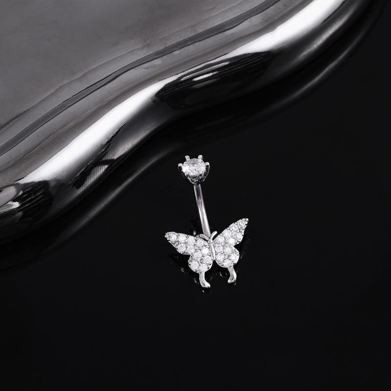 나비 지르콘 배꼽 링 Y2K 유니버설 핏 배꼽 피어싱  - Body Jewelry Universe 리뷰 및 가격