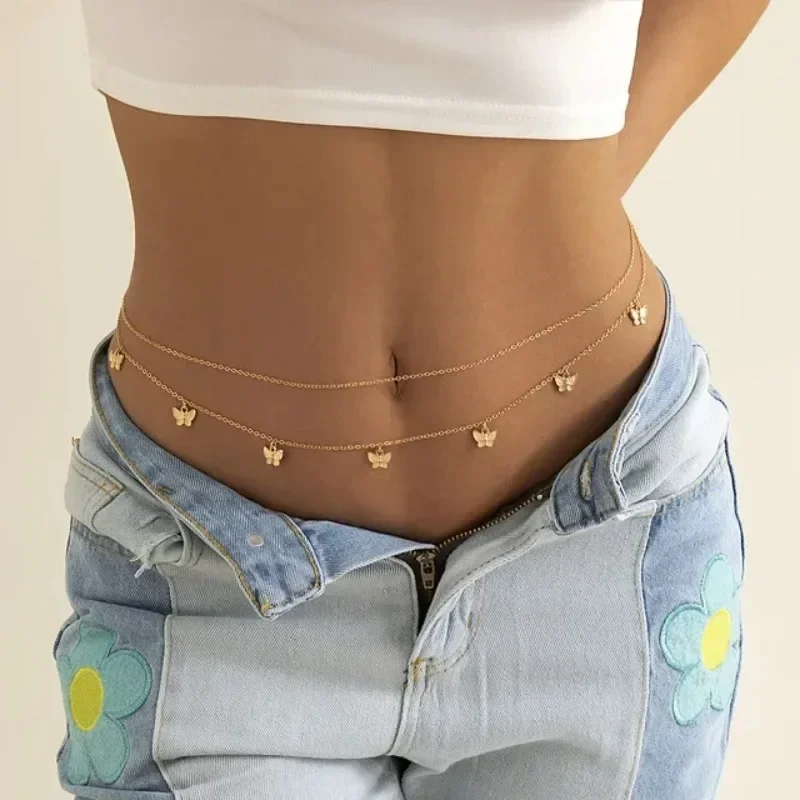 여성을위한 새로운 매력 섹시한 더블 레이어 나비 체인  - Body Jewelry Sale 리뷰 및 가격