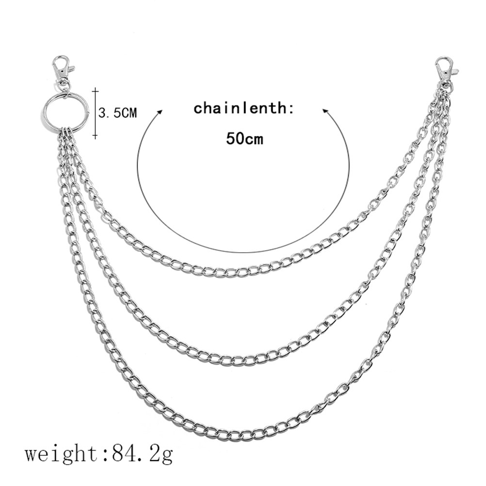 1개 금속 3중 레이어 펑크 힙합 체인 바지 체인, 청 - Body Jewelry Universe 리뷰 및 가격
