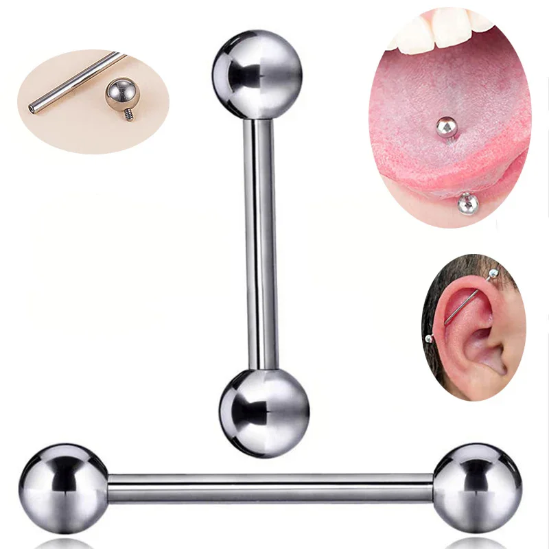 ASTM F136 티타늄 산업용 바벨 볼, 혀 링 립  - Tongue Barbell Straight 리뷰 및 가격