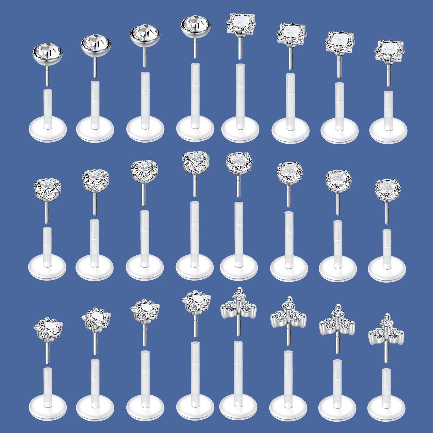 4pcs/Set 여자 몸 구부르는 보관자 16G 플라스 - Body Jewelry Threadless 리뷰 및 가격