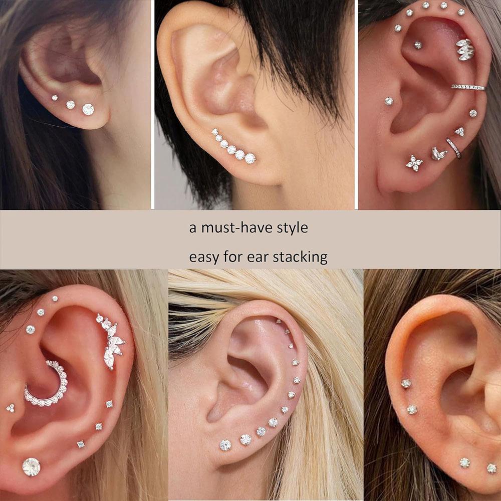4pcs/Set 여자 몸 구부르는 보관자 16G 플라스 - Body Jewelry Threadless 리뷰 및 가격