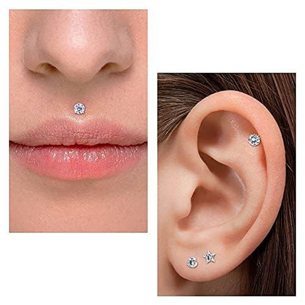 10pcs 16G 스테인리스 & 아크릴 밀어 Tragu - Body Jewelry Threadless 리뷰 및 가격