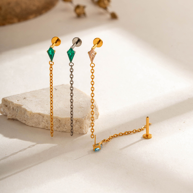 1PC G23 티타늄 피어싱 나사 없는 귀걸이 CZ 태 - Body Jewelry Threadless 리뷰 및 가격