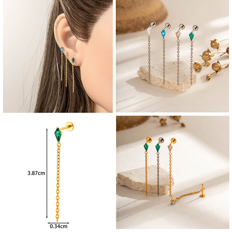 1PC G23 티타늄 피어싱 나사 없는 귀걸이 CZ 태 - Body Jewelry Threadless 리뷰 및 가격
