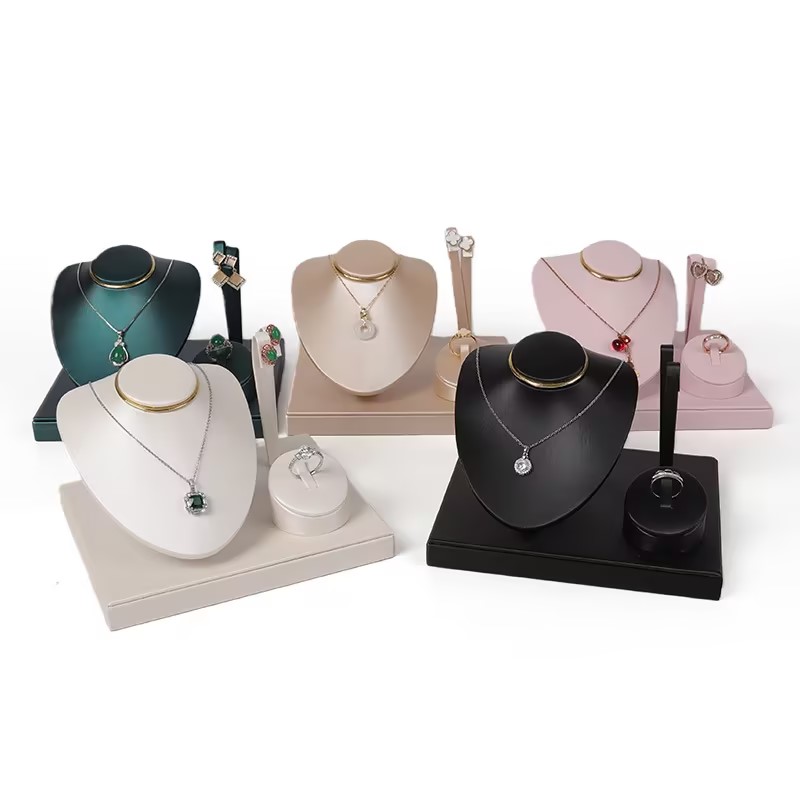 쥬얼리 디스플레이 스탠드 세트 PU 가죽 목걸이 버스트 - Body Jewelry Holder 리뷰 및 가격