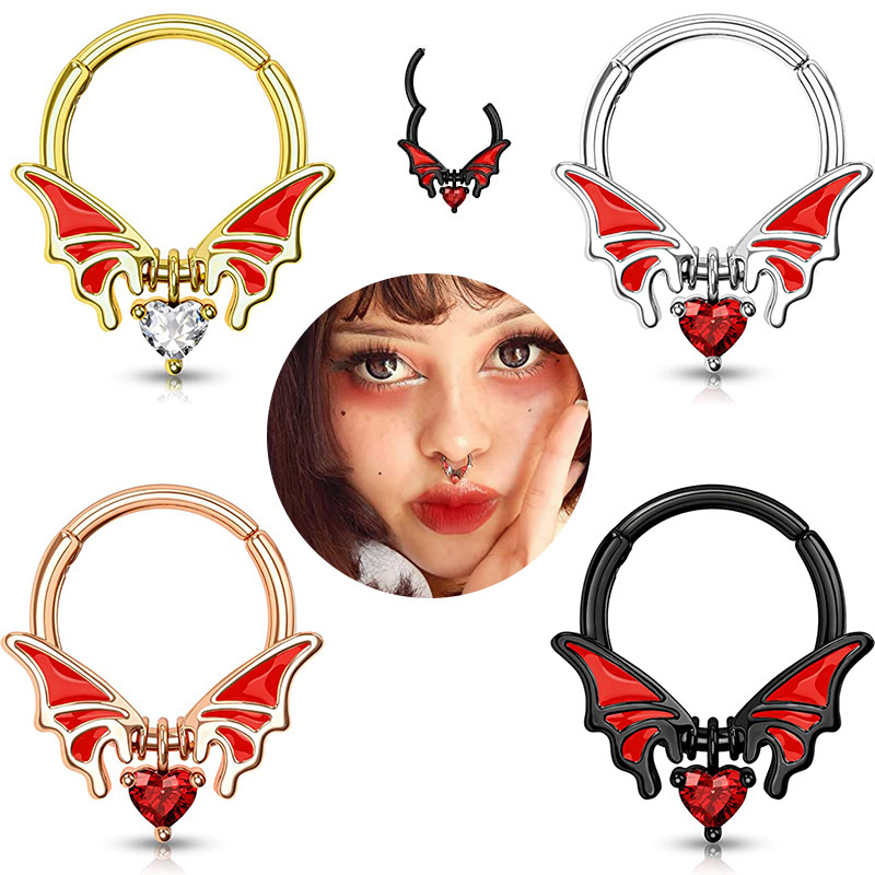 할로윈 다크 스테인레스 스틸 코 스터드 박쥐 코 링 C - Body Jewelry Universe 리뷰 및 가격