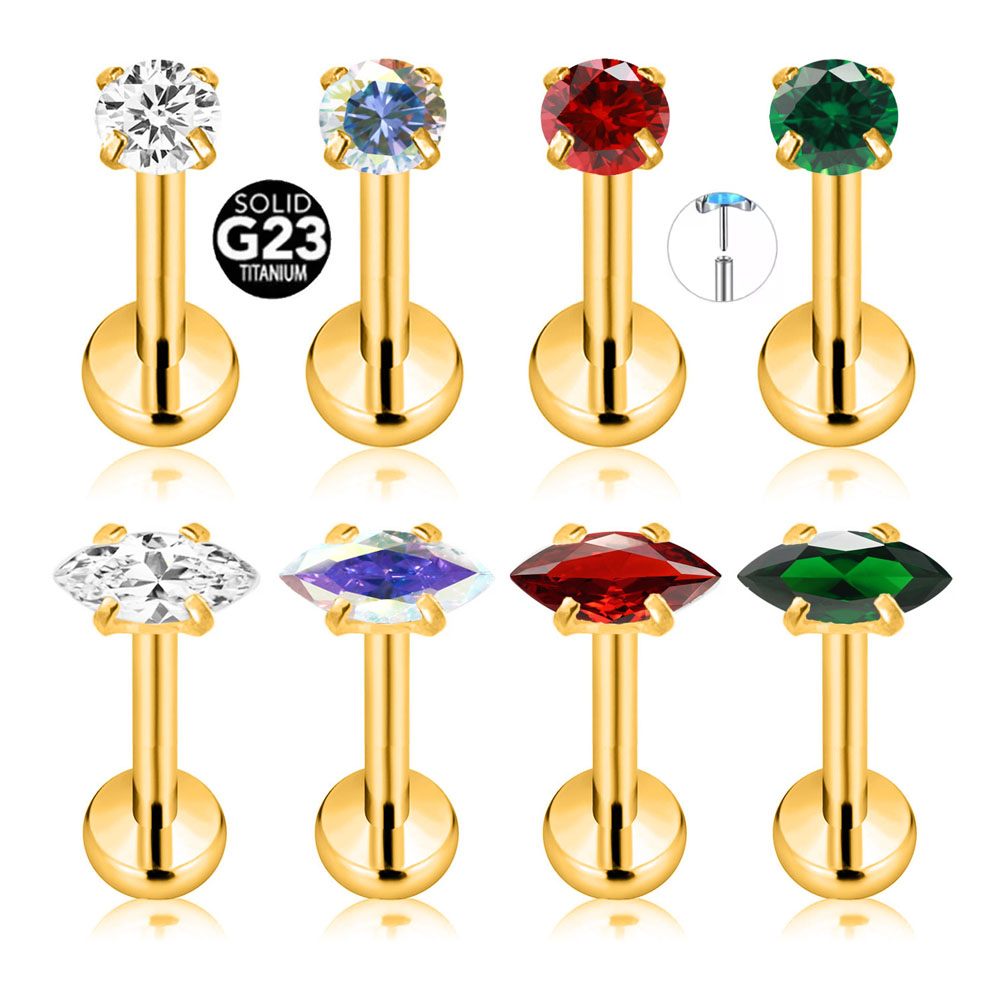 ASTM F136 G23 티타늄 후작 CZ 라운드 지르 - Body Jewelry Threadless 리뷰 및 가격