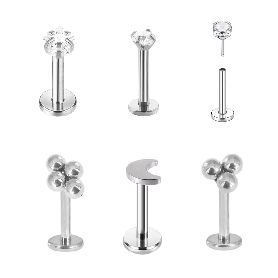수술용 스틸 클러스터 볼 CZ 푸시인 나사없는 라브렛  - Body Jewelry Threadless 리뷰 및 가격