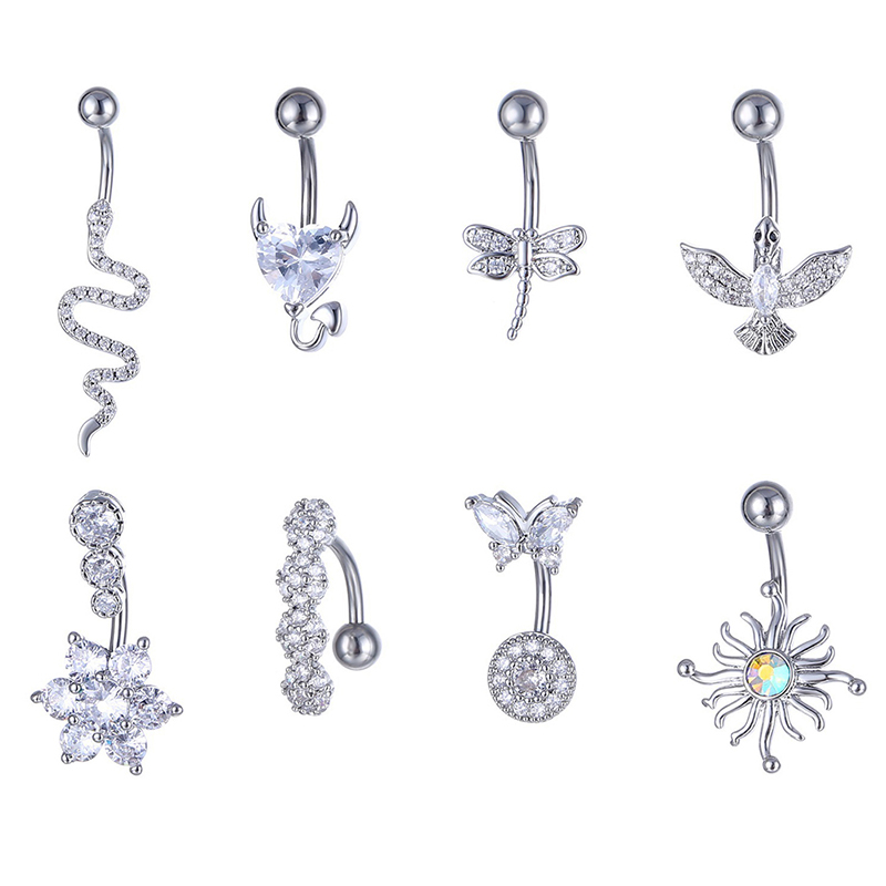 맞춤형 천공 배꼽 링, 스테인레스 스틸 피어싱 배꼽 네 - Body Jewelry Universe 리뷰 및 가격