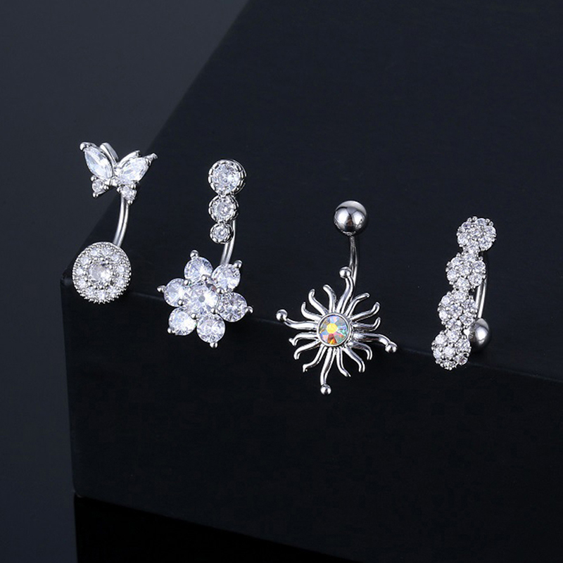 맞춤형 천공 배꼽 링, 스테인레스 스틸 피어싱 배꼽 네 - Body Jewelry Universe 리뷰 및 가격