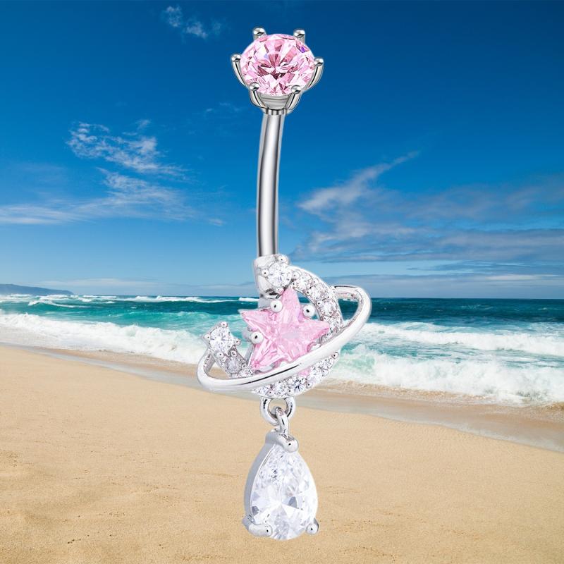 스테인리스 스틸 배꼽 피어싱 바벨 크리스탈 댕글 배꼽  - Body Jewelry Universe 리뷰 및 가격