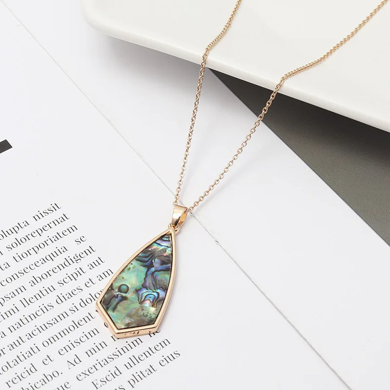 아크릴 전복 껍질 표범 곡선 기하학 펜던트 목걸이 뱀  - Body Jewelry Brands 리뷰 및 가격