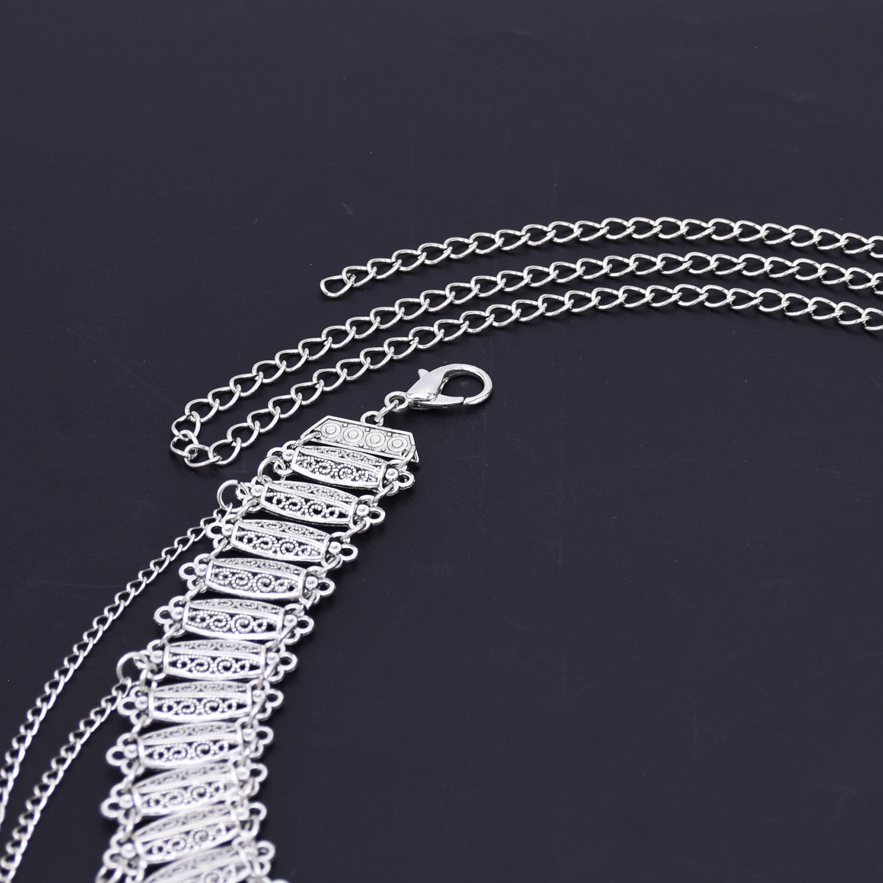 니치 레트로 디자인 실버 조각 기하학적 합금 패치워크  - Body Jewelry Chains 리뷰 및 가격