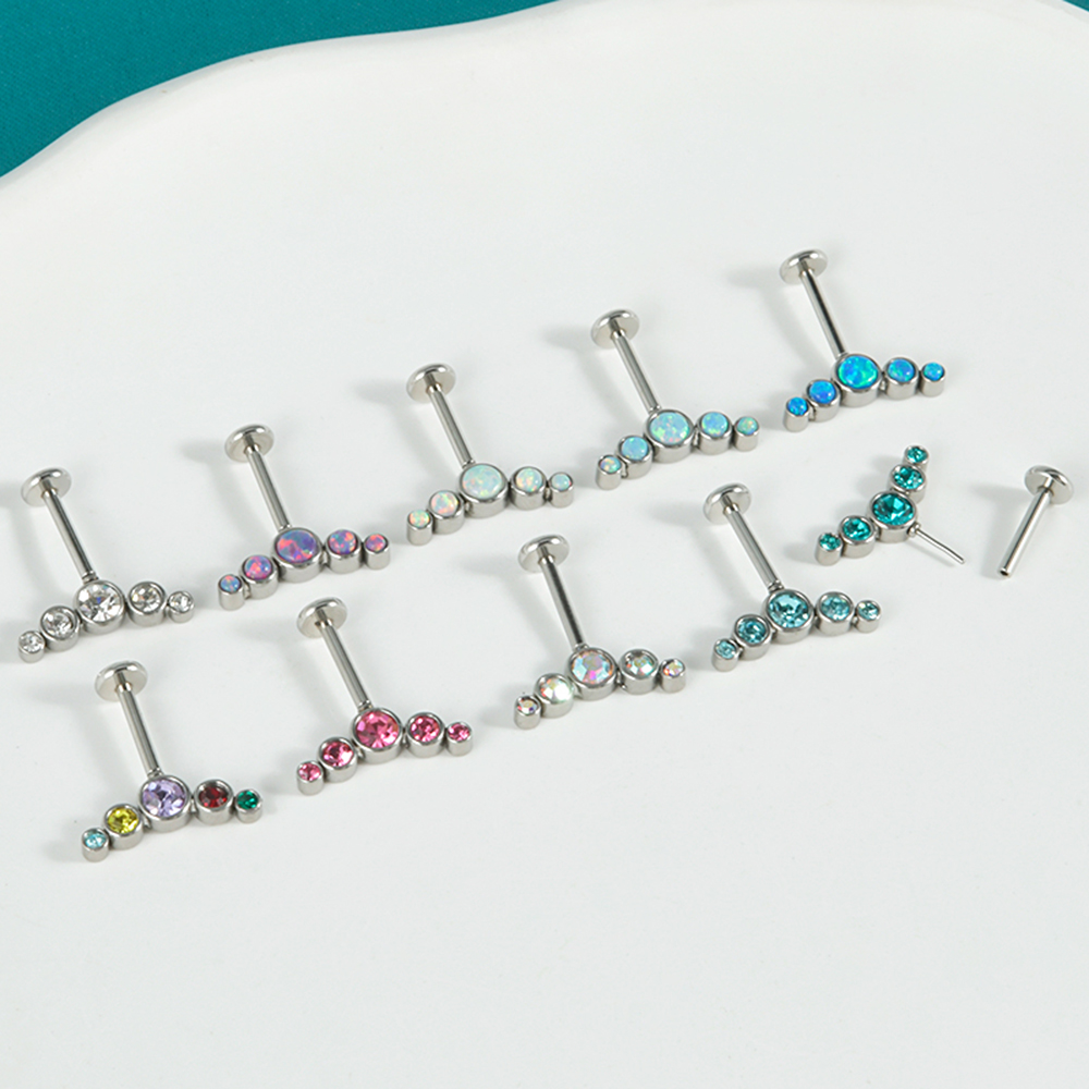 10개 수술용 강철 곡선형 5색 CZ 젬스톤이 박힌 스 - Body Jewelry Threadless 리뷰 및 가격