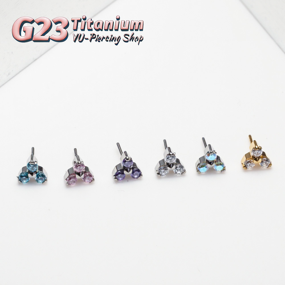ASTM F136 티타늄 트리니티 CZ 푸쉬인 무나사  - Body Jewelry Threadless 리뷰 및 가격