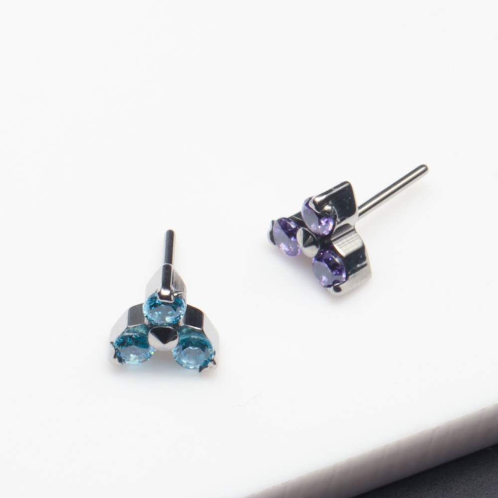 ASTM F136 티타늄 트리니티 CZ 푸쉬인 무나사  - Body Jewelry Threadless 리뷰 및 가격