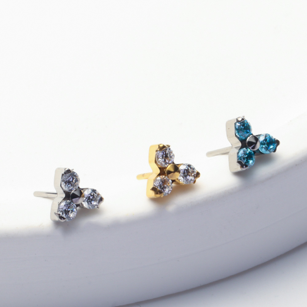 ASTM F136 티타늄 트리니티 CZ 푸쉬인 무나사  - Body Jewelry Threadless 리뷰 및 가격