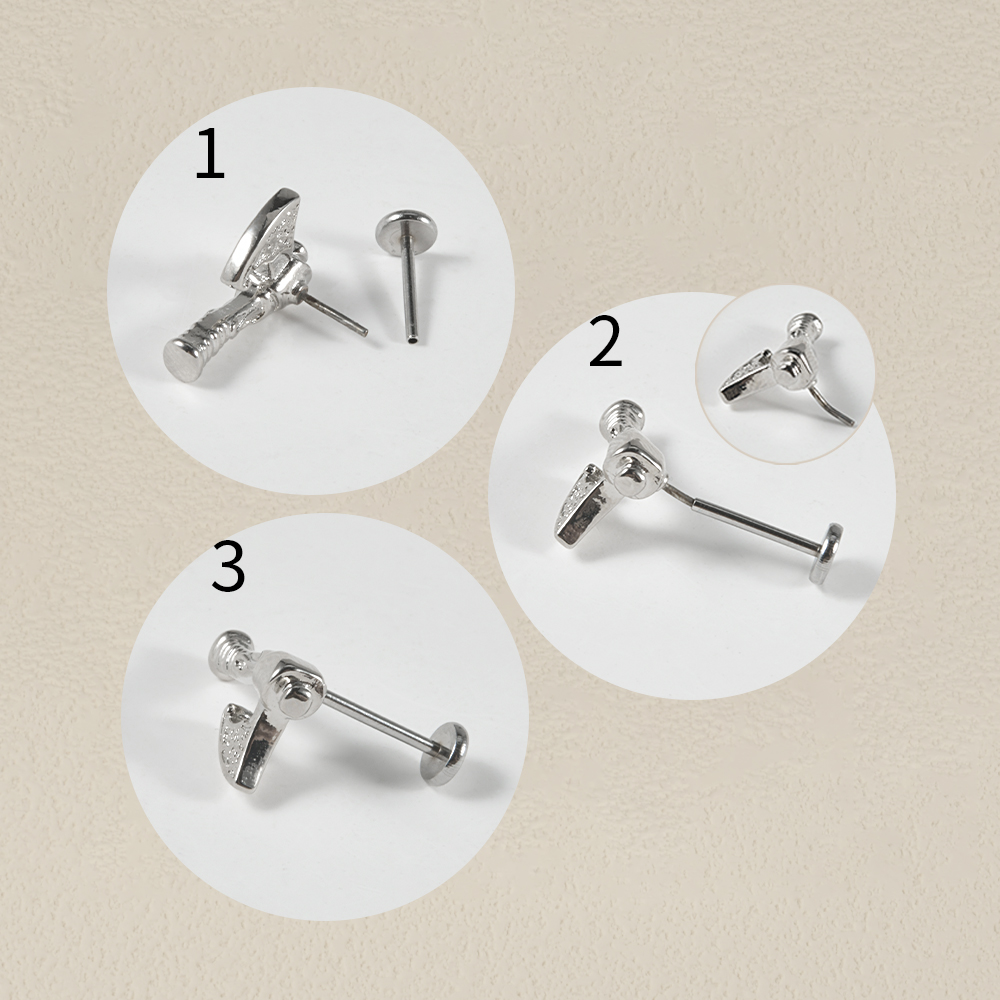 1 쌍 푸시 인 스레드리스 헬릭스 Tragus 렌치 L - Body Jewelry Threadless 리뷰 및 가격