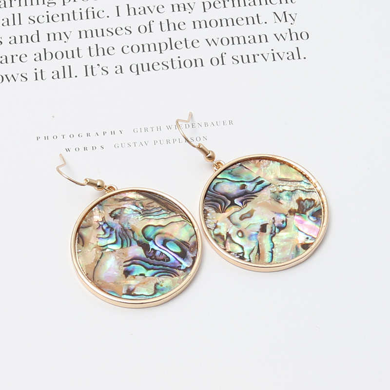 큰 원형 전복 껍질 모양 종이 곡선 기하학적 댕글 귀걸 - Body Jewelry Brands 리뷰 및 가격