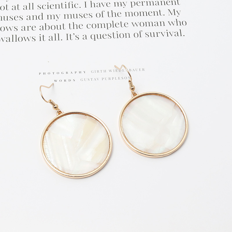 큰 원형 전복 껍질 모양 종이 곡선 기하학적 댕글 귀걸 - Body Jewelry Brands 리뷰 및 가격