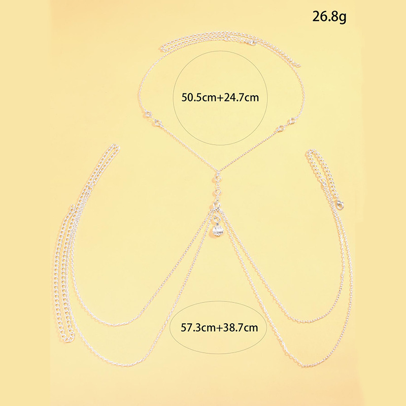 여성용 실버톤 바디 체인 크리스탈 쉘 참 레이어드 허리 - Body Jewelry Chains 리뷰 및 가격