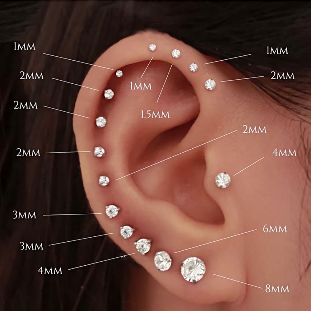 외과 스틸 나사없는 푸시 인 귀 연골, 이주 나선 귀걸 - Body Jewelry Threadless 리뷰 및 가격
