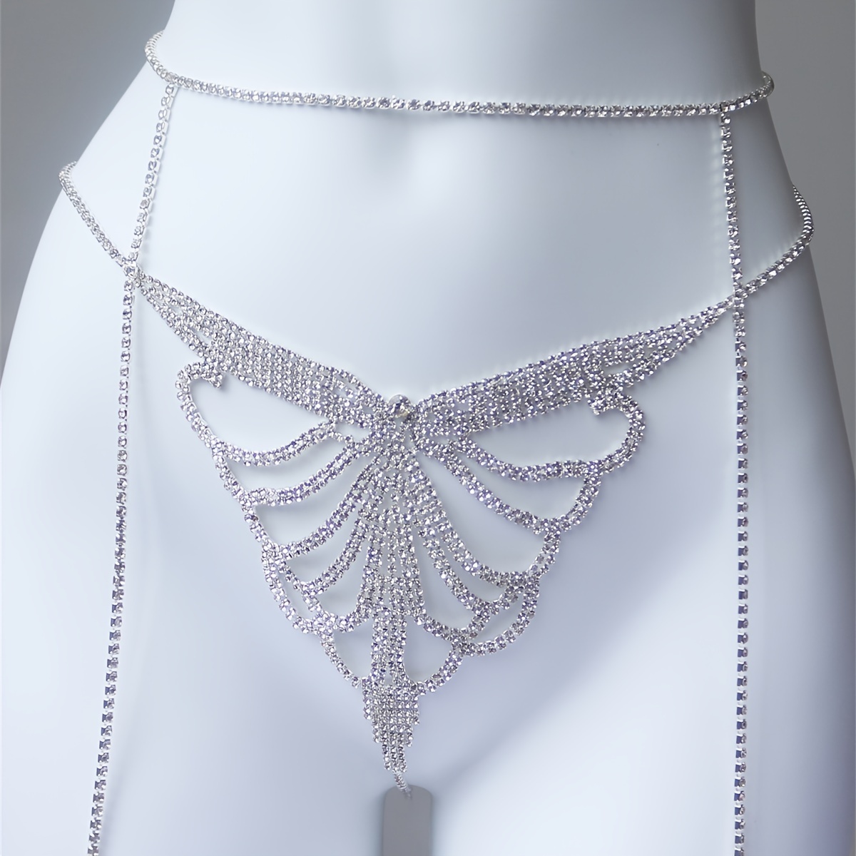 다층 라인석 반짝이는 허리 쥬얼리 T자형 바지 체인,  - Body Jewelry Chains 리뷰 및 가격