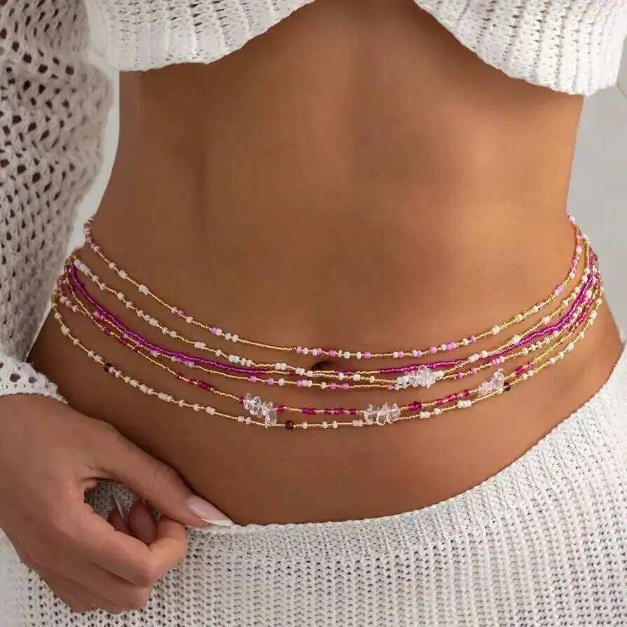 시신 6종 세트 보헤미안 스타일 화려한 쌀알 비즈 허리 - Body Jewelry Chains 리뷰 및 가격